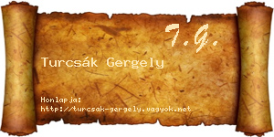 Turcsák Gergely névjegykártya